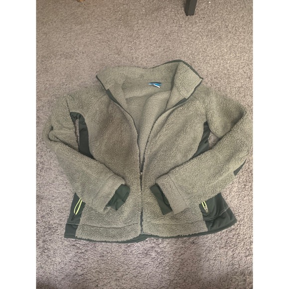 Columbia Jackets & Blazers - Columbia Sherpa Fleece Jacket Womens XL Sage Green Full Zip High Pile Soft